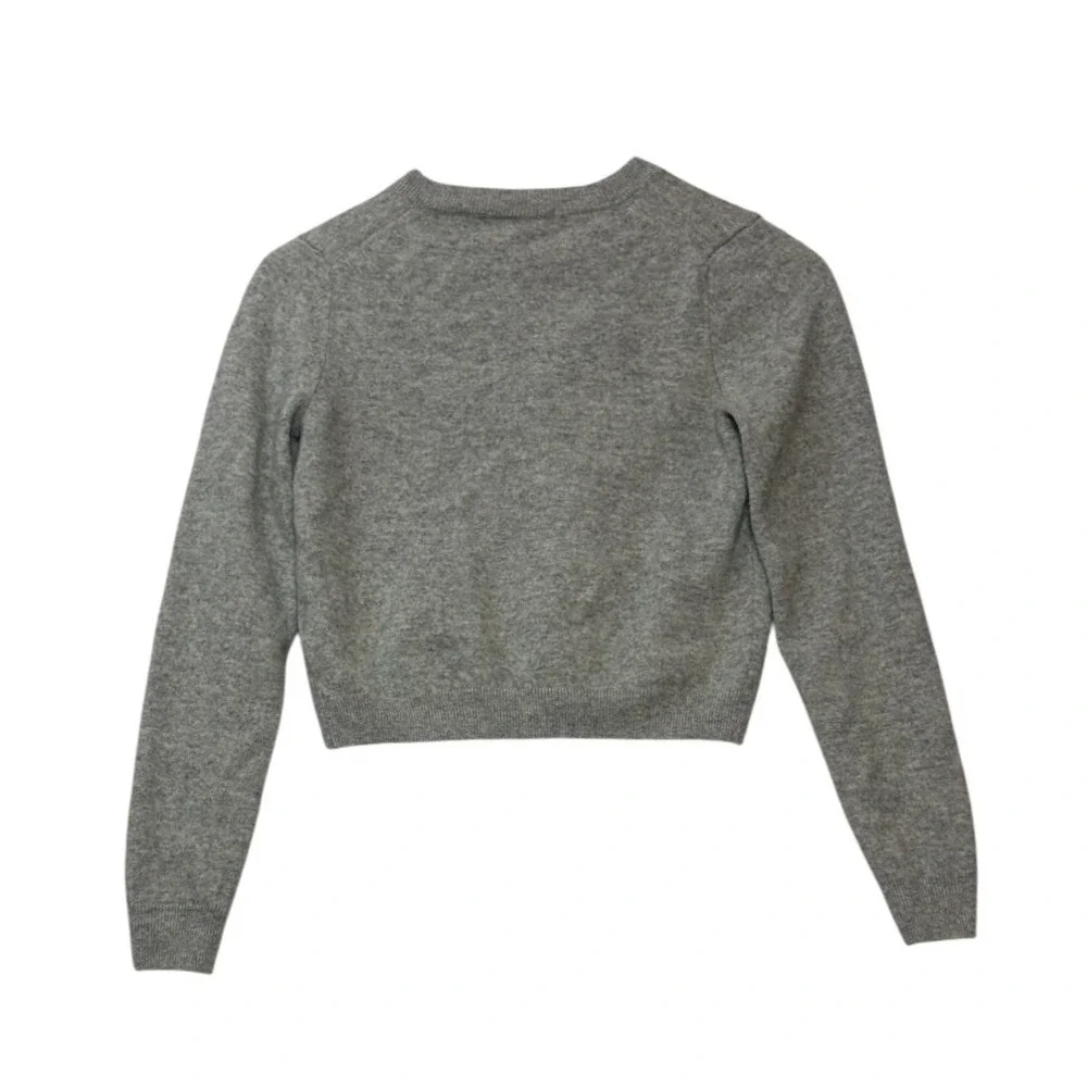 Uniqlo Womens Cashmere Cardigan XS Gray Cropped Minimalist Lightweight Classic